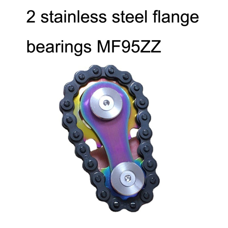 Black Chain Gyro Fingertip Gyro EDC Metal Toy Gear Sprocket Flywheel, Black Full Stainless Steel