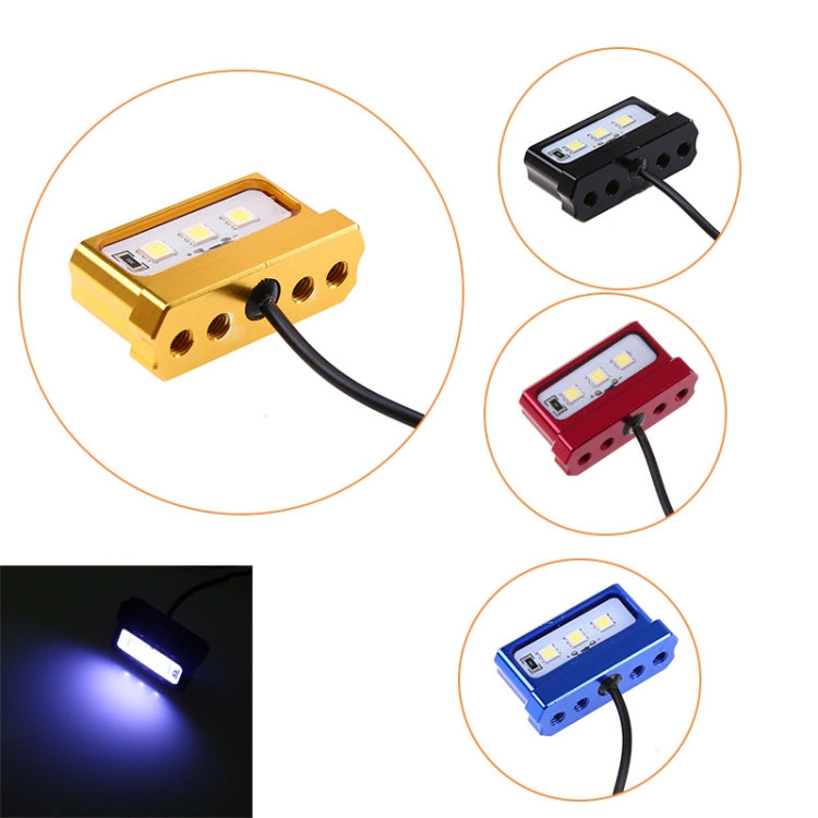 MK-114 2pcs Plane Frame CNC Aluminum Alloy LED Taillights Motorcycle License Plate Light, MK-114 Black