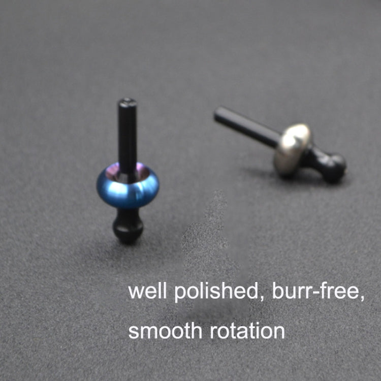 EDC Ginsem Mushroom Hand Twisting Gyroscope Mushroom Fidget Spinner, Titanium Color, Titanium Roasted Blue