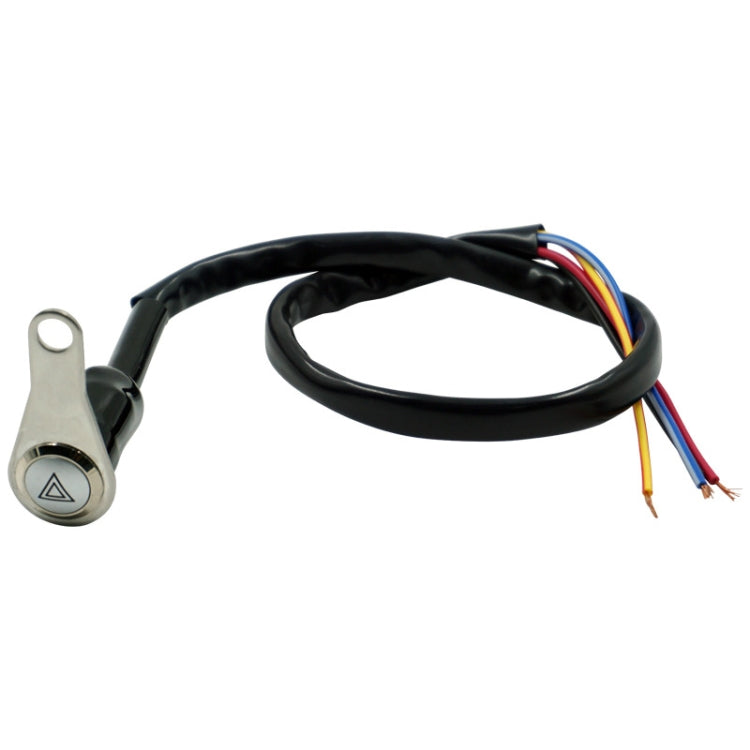 KG-057 Motorcycle Handlebar LED Self-lock Metal Button Dual Flash Switch With Light Ring, KG-057