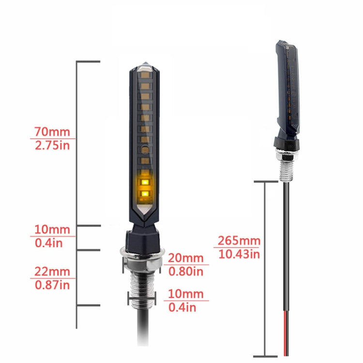 MK-229 4pcs Motorcycle 12LED Flowing Water Turning Light, MK-229 Flowing Water Turn Light (Yellow)