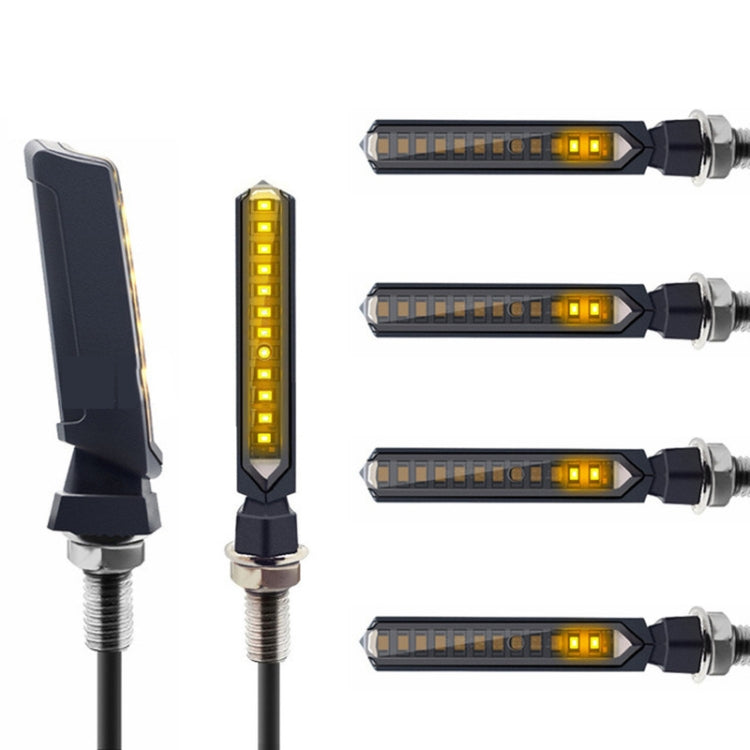 MK-229 4pcs Motorcycle 12LED Flowing Water Turning Light, MK-229 Flowing Water Turn Light (Yellow)