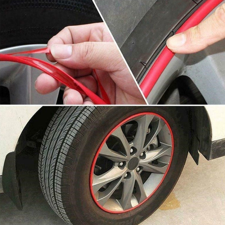 8m/roll Car Wheel General Sticker Modified Protection Sticker Anti-collision Strip, 1roll Gray, 1roll White, 1roll Black, 1roll Red, 1roll Pink, 1roll Purple, 1roll Blue, 1roll Orange