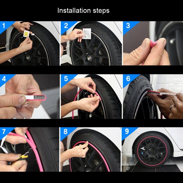 Car Wheel General TPE Protection Ring Bumper Wheel Decoration Modification Supplies, Pink, Purple, Black, Yellow, White, Orange, Gray, Red, Green, Blue