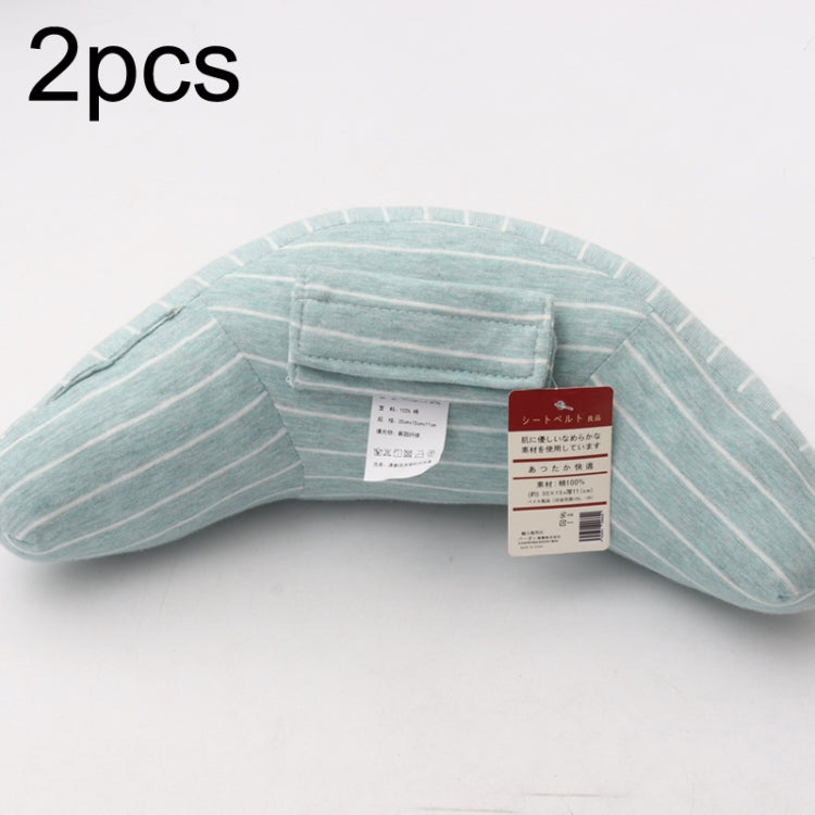 2pcs Children Neck Headrest Comfortable Shoulder Cover Car Neck Guard Pillow, 2pcs (Green Strip), 2pcs (Coffee Strip), 2pcs (Gray Stripe), 2pcs (Brown Stripe), 2pcs (Pink Stripe), 2pcs (Green Stripe), 2pcs (Blue Gray Strip), 2pcs (Gray Strip)