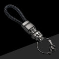 Braided Leather Rope Brave Troops Keychain With LED Light Metal Pendant, Leather Rope Black, Leather Rope White, Leather Rope White+Gray, Leather Rope Golden +Orange