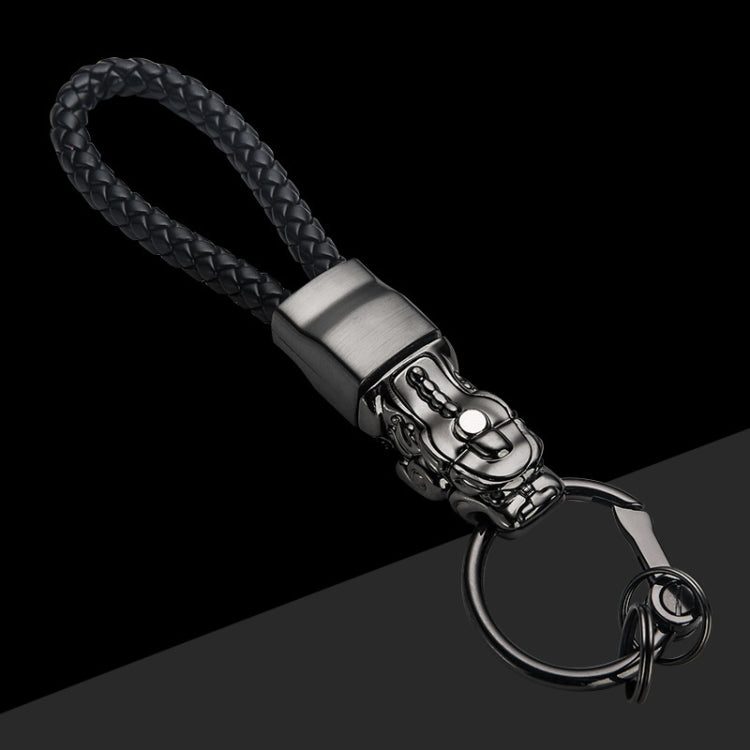 Braided Leather Rope Brave Troops Keychain With LED Light Metal Pendant, Leather Rope Black, Leather Rope White, Leather Rope White+Gray, Leather Rope Golden +Orange