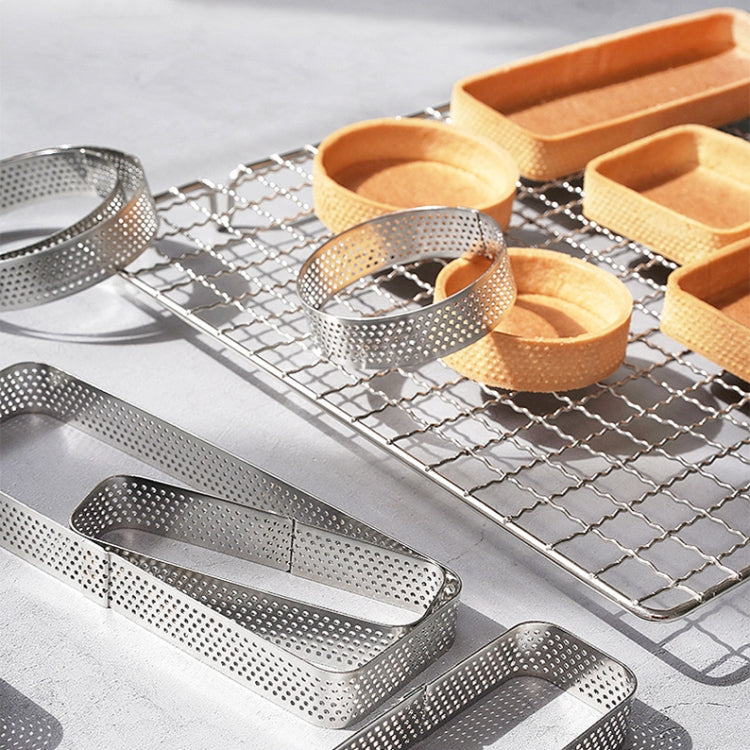 BN1006 Stainless Steel Mousse Circle Thickened Perforated Cake Mold DIY Baking Tools, Square(2.9 inches), Square(3.3 inches), Square(3.9 inches), Square(4.7 inches), Round(2.7 inches), Oval(4.7 inches), Round(3 inches), Oval(5.5 inches), Round(3.5 inch...