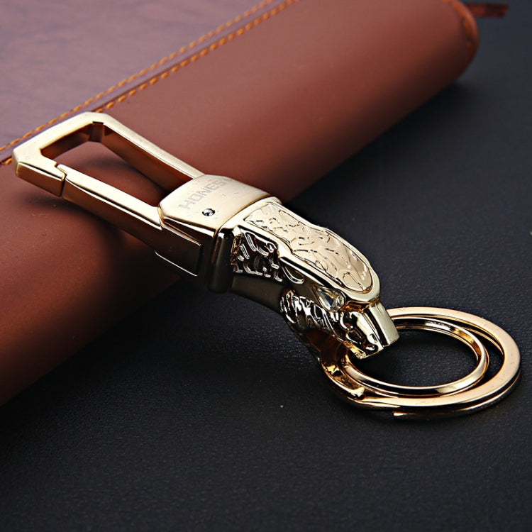 HONEST Metal Car Keychain Leopard Head Key Chain Pendant, Full Metal Basic Golden, Full Metal Basic Black Nickel, Full Metal Basic Bright Silver