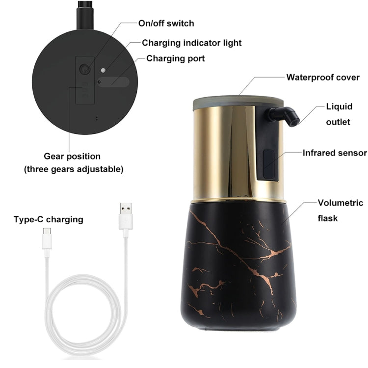 GM-TP2011-SCt Ceramic Infrared Sensor Soap Dispenser Liquid Hand Washing Machine, Gold, Silver