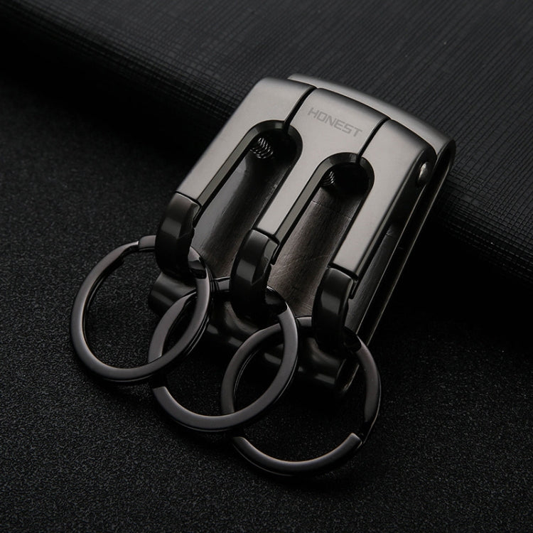 HONEST 3-ring Car Keychain Waist-hanging Anti-loss Keychain For Men