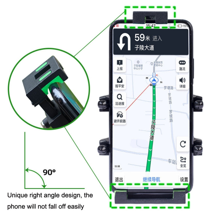 A02 Motorcycle Mobile Phone Navigation Bracket Car Riding Anti-shock Aluminum Alloy Rack, A02 U Car Handlebar Model, A02 Rearview Mirror Model, A02 M10 Ball Header Installation Model, A02 M8 Ball Header Installation Model
