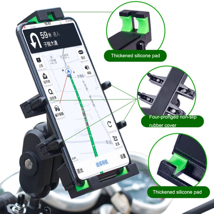 A02 Motorcycle Mobile Phone Navigation Bracket Car Riding Anti-shock Aluminum Alloy Rack, A02 U Car Handlebar Model, A02 Rearview Mirror Model, A02 M10 Ball Header Installation Model, A02 M8 Ball Header Installation Model