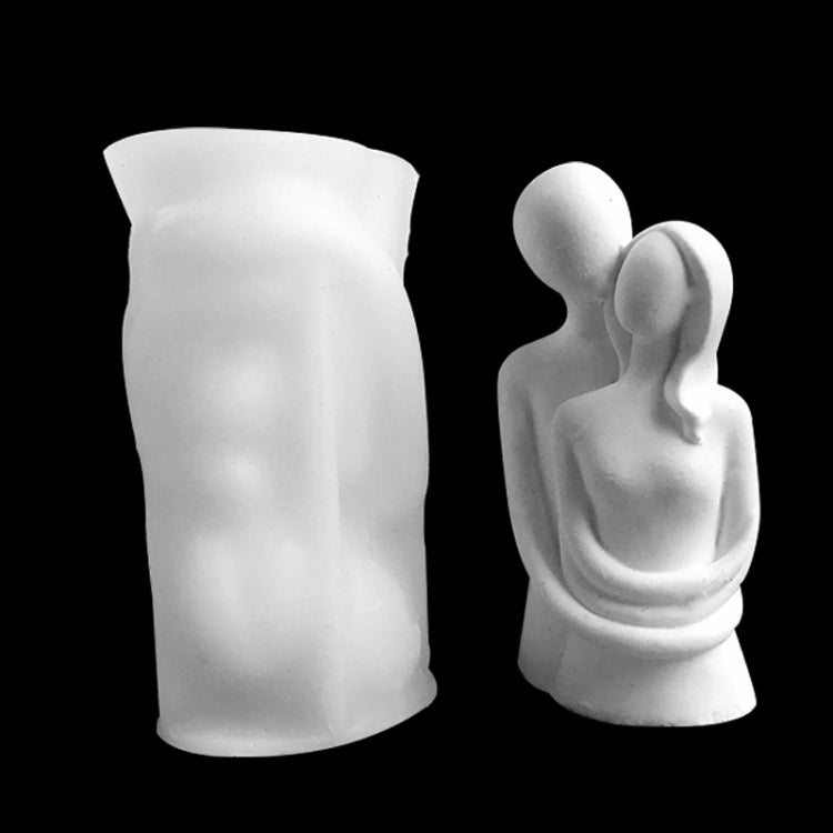 Q047 Portrait Hug Couple Candle Silicone Mold DIY Aromatherapy Gypsum Ornaments Cake Decorative Baking Mold, Portrait Hug