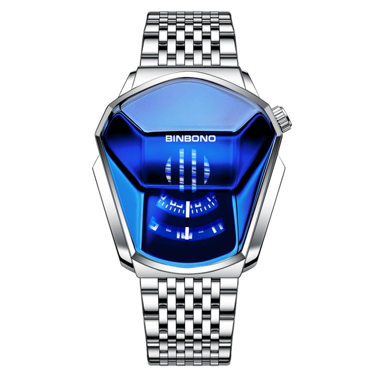 BINBOND Locomotive Concept Steel Belt Watch Men Live Black Technology Watch, Steel Belt Black Steel White Face, Steel Belt White Steel Blue Face, Steel Belt White Steel White Face, Steel Belt Blue Steel Blue Face, Steel Belt Full Gold-Blue Face        ...