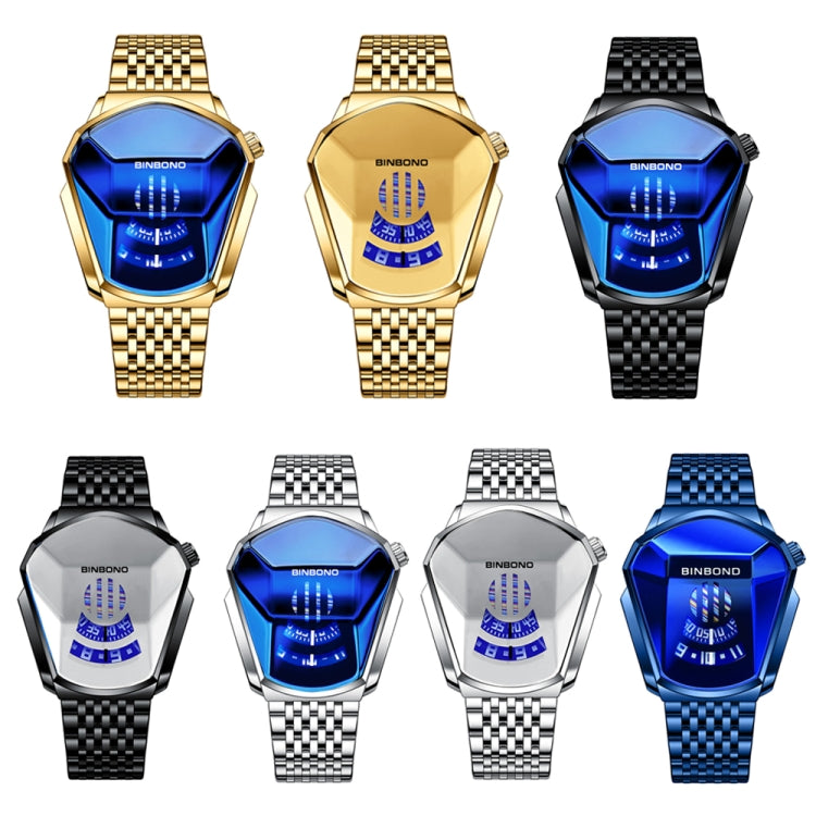 BINBOND Locomotive Concept Steel Belt Watch Men Live Black Technology Watch, Steel Belt White Steel White Face, Steel Belt Blue Steel Blue Face, Steel Belt Full Gold-Blue Face, Steel Belt Full Gold Gold Face, Steel Belt Black Stee Blue Face            ...