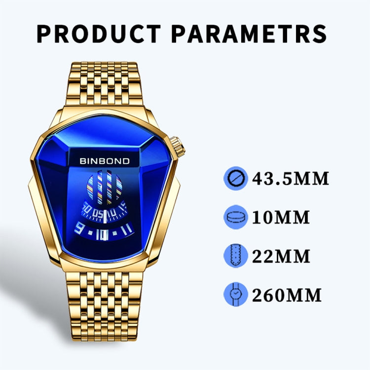 BINBOND Locomotive Concept Steel Belt Watch Men Live Black Technology Watch, Steel Belt White Steel White Face, Steel Belt Blue Steel Blue Face, Steel Belt Full Gold-Blue Face, Steel Belt Full Gold Gold Face, Steel Belt Black Stee Blue Face            ...