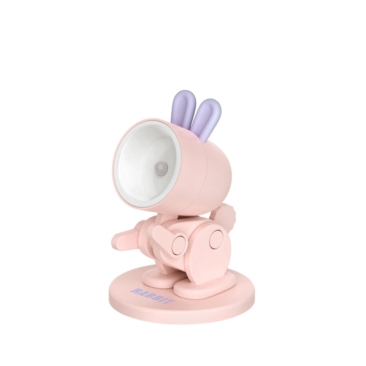 Mini Table Lamp Desktop DIY Ornaments Folding Night Light, Rabbit Pink, Dinosaur Pink