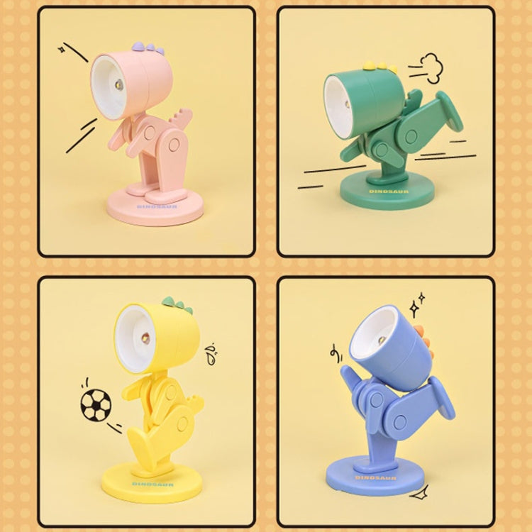 Mini Table Lamp Desktop DIY Ornaments Folding Night Light, Dinosaur Pink