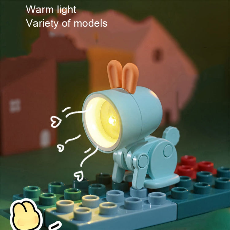 Mini Table Lamp Desktop DIY Ornaments Folding Night Light, Rabbit Pink, Dinosaur Pink