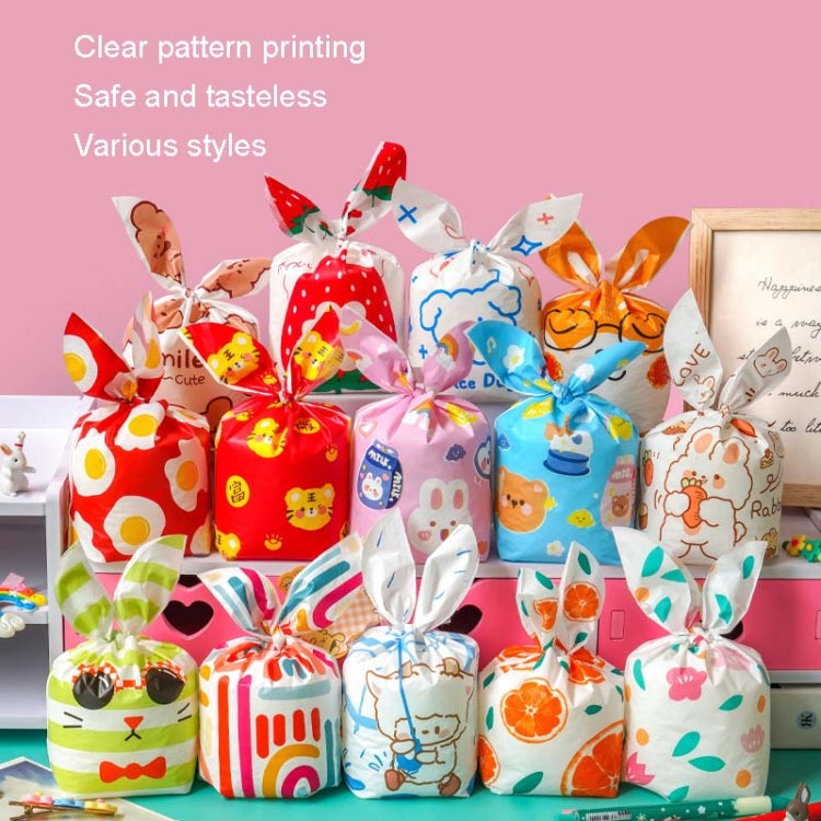 1bag Candy Packaging Bags Baking Biscuit Gift Bags, Colorful Abstract Strip, Green White Cat, Red Fried Egg, Year Rabbit, Little Rabbit and Bear, White Christmas Boy Girl, White Rainy Animal, Green Scarf Bear, Space Rabbit, Red Snow Carnival           ...