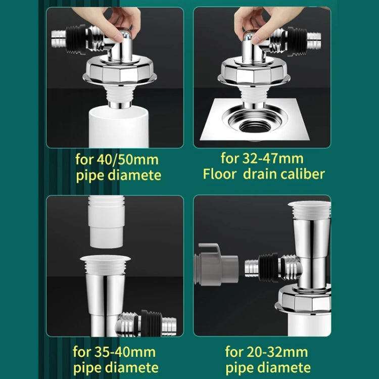 Three Head Washing Machine Floor Drain Joint Pipe Connector, B1, B2, B3, B4
