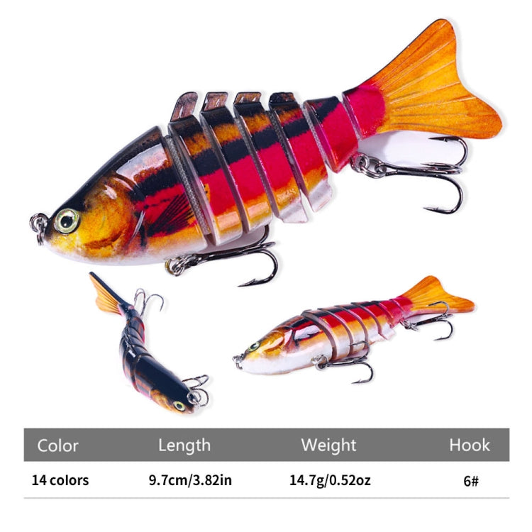 HENGJIA JM062 7 Section Fish Fake Lures VIB Minnow Fishing Lures, JM062 (7), JM062 (8), JM062 (9), JM062 (10), JM062 (11), JM062 (1), JM062 (12), JM062 (2), JM062 (13), JM062 (3), JM062 (14), JM062 (4), JM062 (5), JM062 (6)