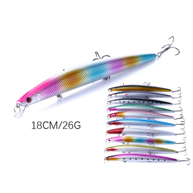HENGJIA MI101 18cm 26g Long-distance Casting Sea Fishing Fake Lures Minnow Baits, MI101 (8), MI101 (9), MI101 (10), MI101 (5), MI101 (1), MI101 (2), MI101 (3), MI101 (6), MI101 (10 Colors)
