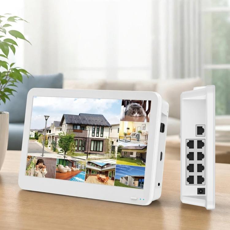 4K 8MP POE NVR With 11.6-Inch Monitor H.265 Network Video Recorder For Security Camera System, 4CH, 8CH