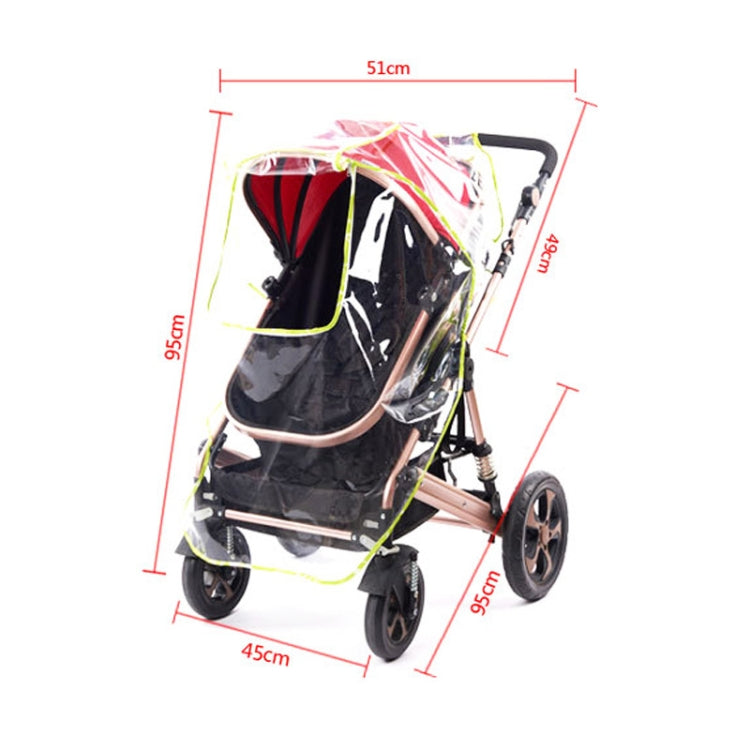 Baby Stroller Rain Cover Windproof Dustproof Raincoat High Landscape Special Rain Cover, EVA Half Open Window Rain Cover, EVA Double Open Zipper Rain Cover