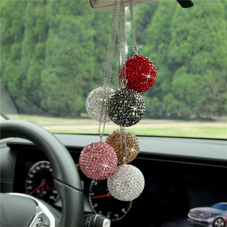 Car Diamond Crystal Ball Rearview Mirror Decoration Pendant