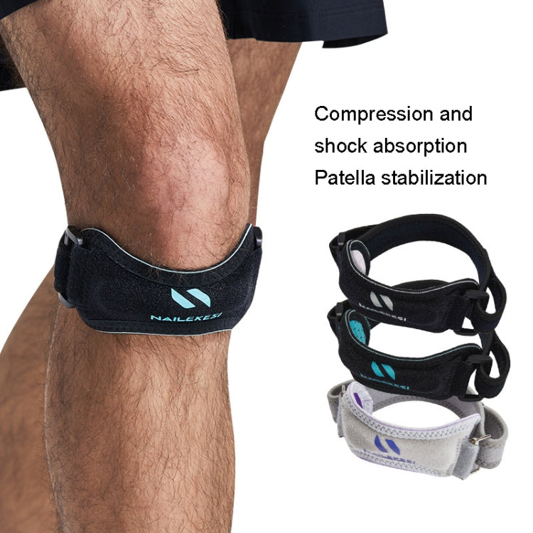 NAILEKESI Sports Knee Brace Running Jump Rope Knee Protector, NLKS-QA2400 Gray Purpl, NLKS-QA2400 Black Green, NLKS-QA2400 White Gray, NLKS-QA2400 Pink, NLKS-QA2400 Black Orange, NLKS-QA2400 Black Gray