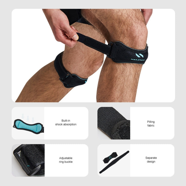 NAILEKESI Sports Knee Brace Running Jump Rope Knee Protector, NLKS-QA2400 Gray Purpl, NLKS-QA2400 Black Green, NLKS-QA2400 White Gray, NLKS-QA2400 Pink, NLKS-QA2400 Black Orange, NLKS-QA2400 Black Gray