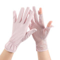 1pair Summer Sunscreen Breathable Thin Anti-ultraviolet Finger Fishing Ice Silk Gloves, Free Size