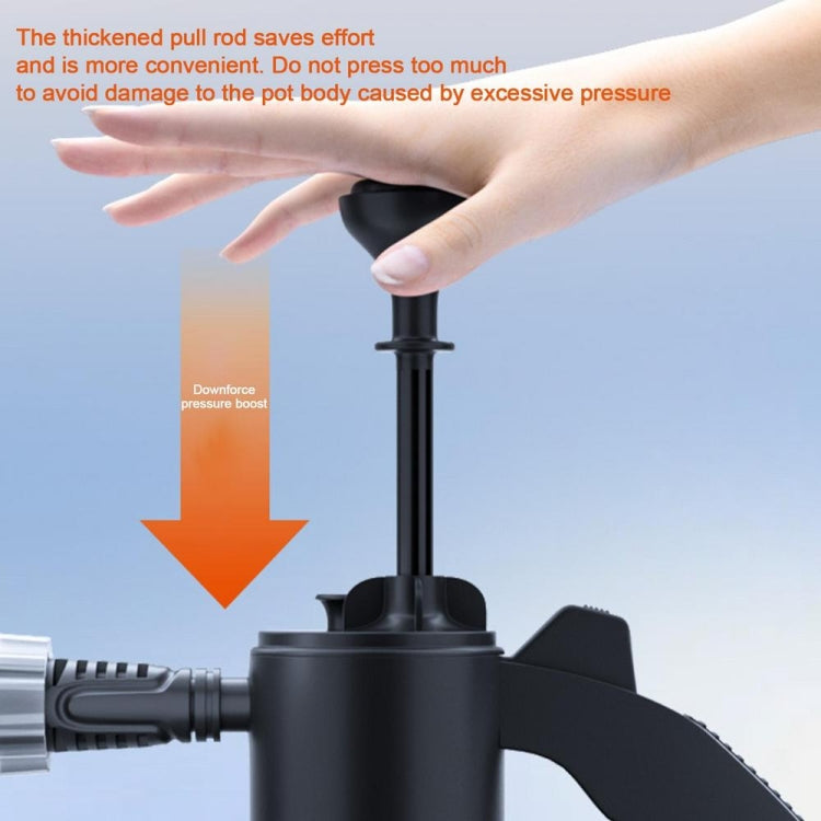 2L Foam Sprayer Pressure Spray Bottle for Car Washing Plants Watering Fertilizing, 9321F Transparent Black