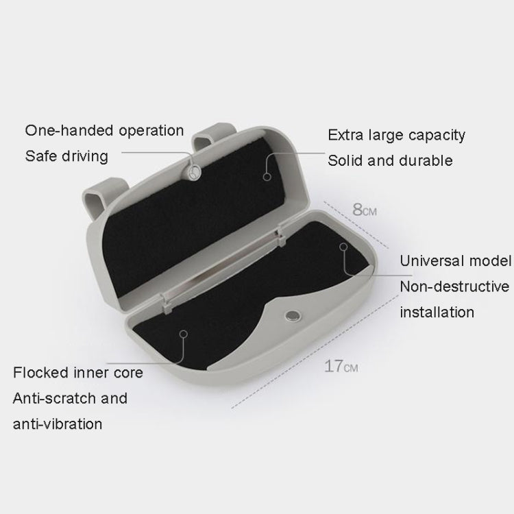 Multifunctional Car Glasses Box Car Sunshine Board Tickets Glasses Clamp, Back Double Snap Grey, Back Double Snap Black