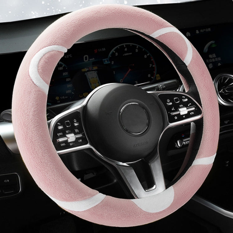 Car Steering Wheel Cartoon Short Fluff Handle Cover, 38cm