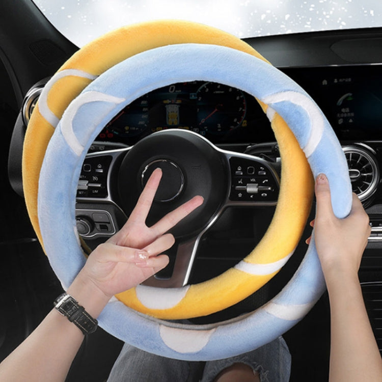 Car Steering Wheel Cartoon Short Fluff Handle Cover, 38cm