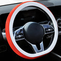 Car Steering Wheel Short Plush Winter Non-slip Grip Cover, 38cm