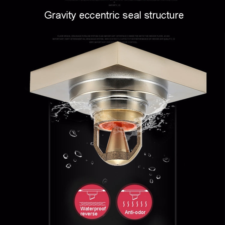 Bathroom Large Displacement Anti-odor Floor Drain, Style:, K8011 Gold+Black Straight Row, K8011 Gold+Magnetic Suspension, K8012 Chrome Plated+Black Straight Row, K8012 Chrome Plated+Magnetic Suspension, K8014 Nickel Brushes+Black Straight Row          ...