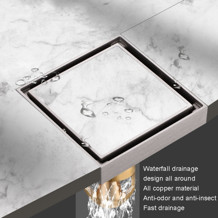 Bathroom Large Displacement Anti-odor Floor Drain, Style:, K8011 Gold+Black Straight Row, K8011 Gold+Magnetic Suspension, K8012 Chrome Plated+Black Straight Row, K8012 Chrome Plated+Magnetic Suspension, K8014 Nickel Brushes+Black Straight Row          ...