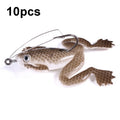 HENGJIA FO100 10pcs Anti-Hanging Bottom Floating Frog Black Fish Fake Bait Thunder Frog Bait, FO100 (Gray Black), FO100 (Dark Green), FO100 (Light Green)