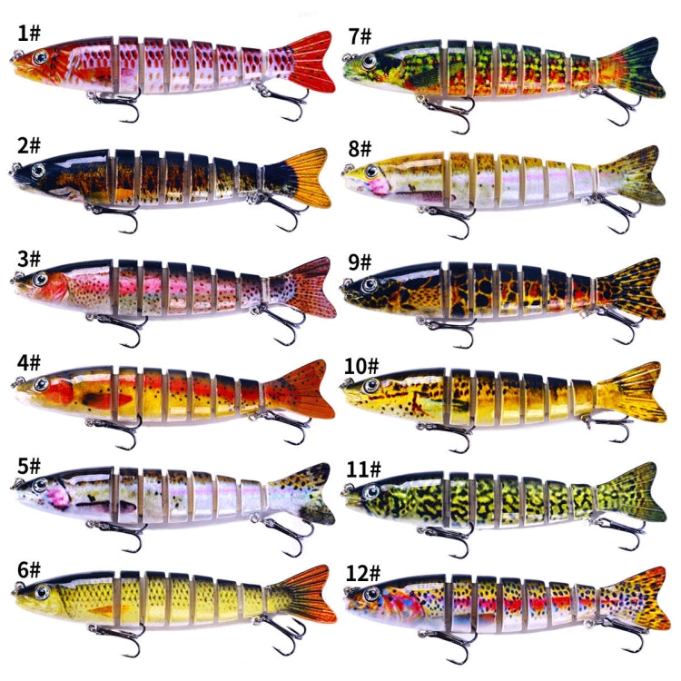 HENGJIA JM064 Multi-section Fish Minnow Bionic Fake Lures Sea Fishing Sinking Lures, JM064 (7), JM064 (8), JM064 (9), JM064 (10), JM064 (11), JM064 (1), JM064 (12), JM064 (2), JM064 (3), JM064 (4), JM064 (5), JM064 (6)