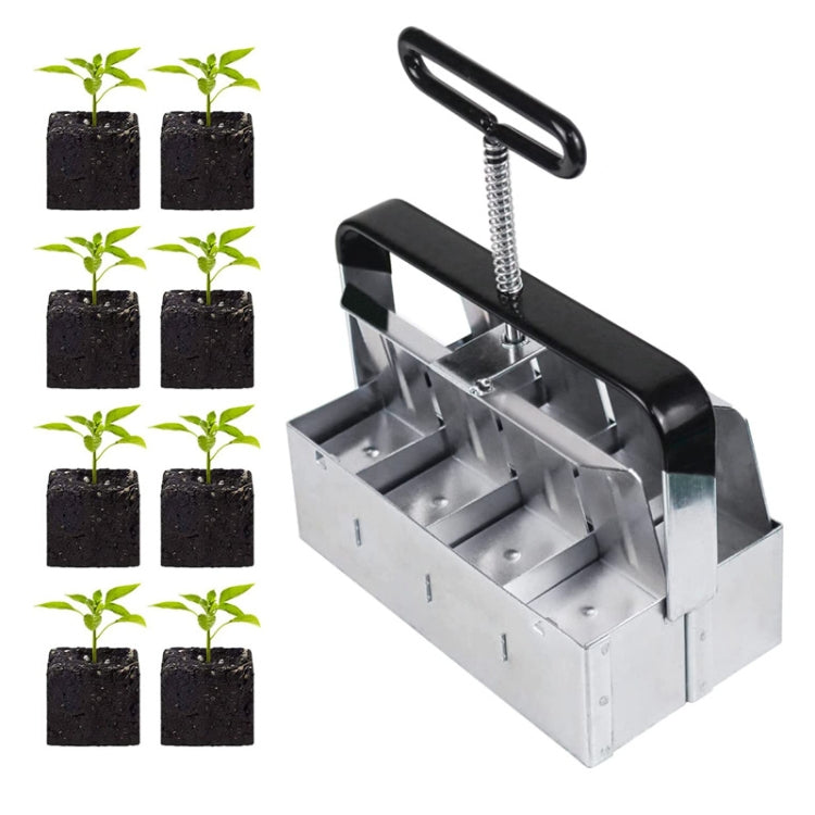 Handheld Seedling Soil Blocker Makes Eight 2 by 2 Inches Soil Blocks for Garden Prep, Eight 2 by 2 Inches