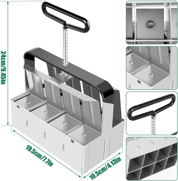 Handheld Seedling Soil Blocker Makes Eight 2 by 2 Inches Soil Blocks for Garden Prep, Eight 2 by 2 Inches