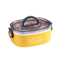 Large Capacity Oval Divided Portable Office Insulation Lunch Box, 600ml (Stainless Blue), 600ml (Stainless Yellow), 600ml (Stainless Purple), 1.2L (Stainless Blue), 1.2L (Stainless Yellow), 1.2L (Stainless Purple), 600ml (Plastic Blue)                 ...
