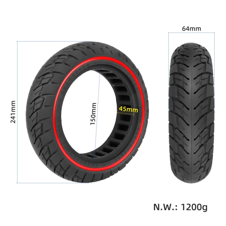 For Ninebot Max G30 10 X 2.5 Inch  (60/70-6.5) Scooter Solid Rubber Tire, 10 X 2.5 Inch Red Line, 10 X 2.5 Inch Black