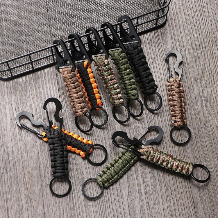 2pcs Outdoor Climbing Eagle Beak Buckle Umbrella Rope Hand-Woven Key Hanging Buckle, Hanging Buckle(Army Green Camouflage), Hanging Buckle(Black+Orange), Hanging Buckle(Black), Hanging Buckle(Army Green)