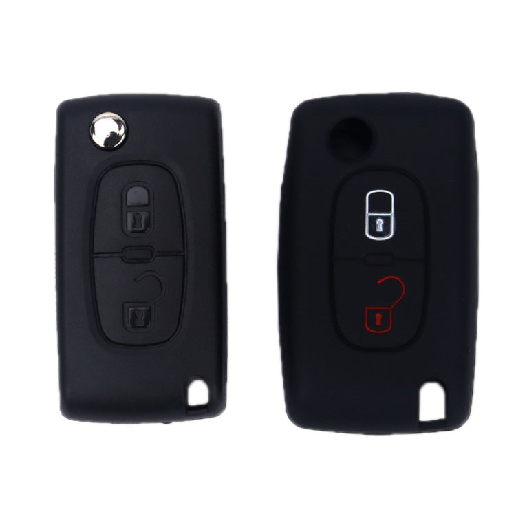 2pcs Car Key Cover for Peugeot 206/2074008/3008 Citroen Sega/Triumph/C5, Black, Red, Pink, Rose Red, Blue, Sea Blue, Orange, Apple Green, New Green, White Gray, Luminous Green, Luminous Blue, Yellow, Blue Gray