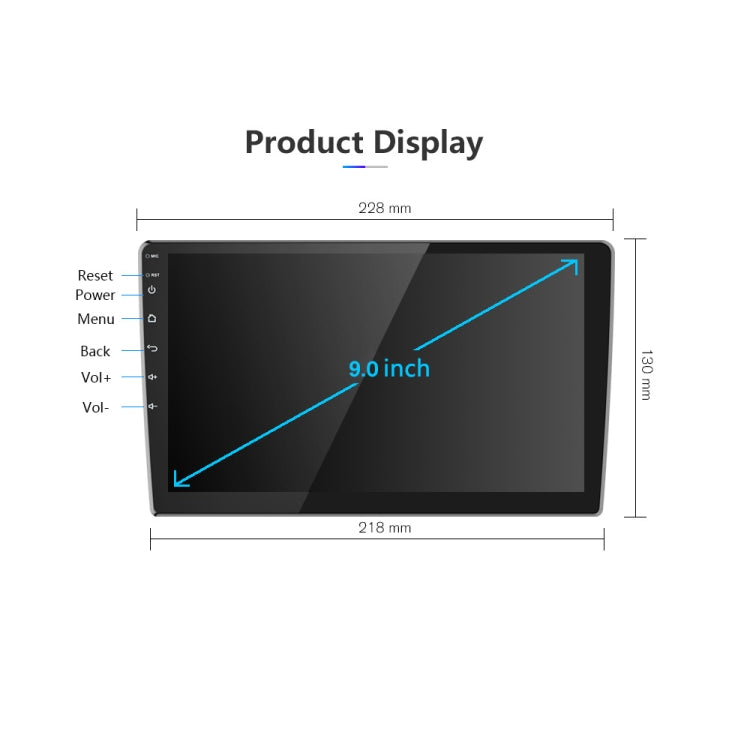 Dual-Spindle Universal Central Control Screen Car Navigator Reversing Video Player, A3012 9 Inch Android Navigation CarPlay 1+32G
